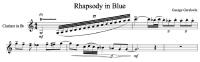 krtk introdukce s povstnm glissandem (slo klarinet) a hlavn tma patrn nejslavnj skladby George Gershwina "Rapsdie v modrm"