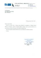 děkovný dopis ZŠ Březnice
